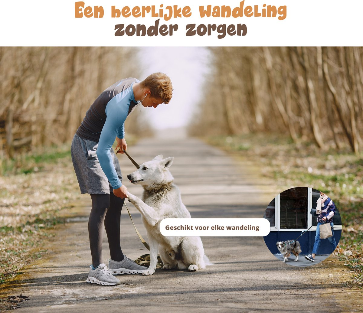 Hardloopriem Hond – Canicross - 160-260 cm - Zwart