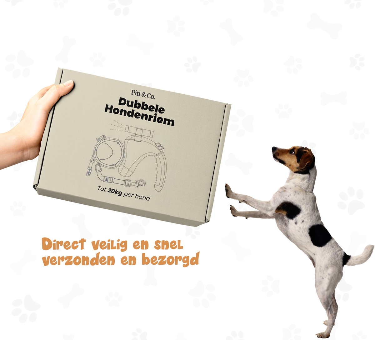 Dubbele Hondenriem - Voor 2 honden – 3 Meter tot 15kg - Grijs