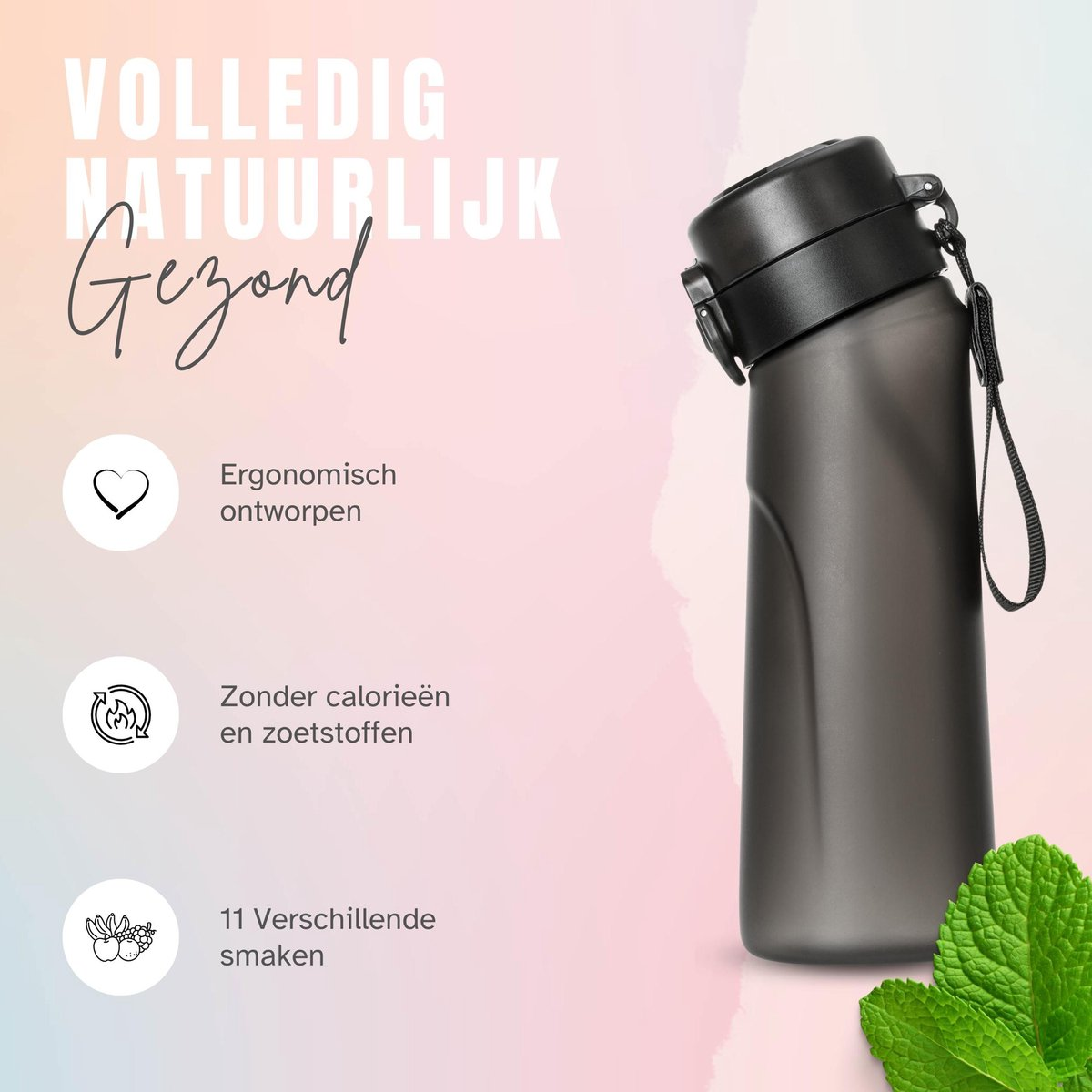 Geurwater Drinkfles Waterfles Air Starterskit – 750 ml Inclusief 2 pods – BPA Vrij