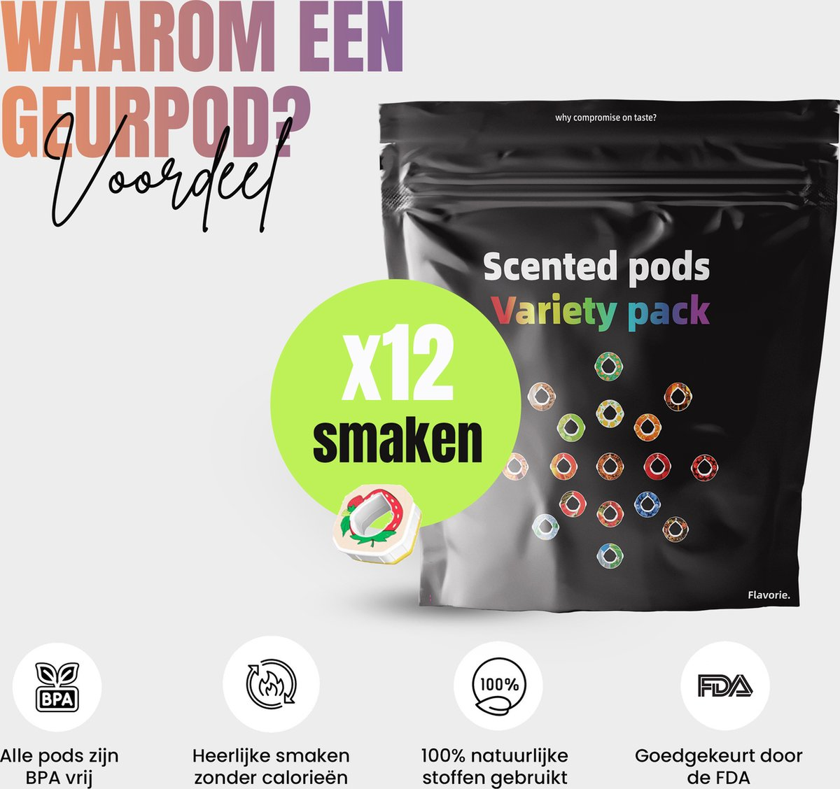Geur Air Pods Favorite Variety Pack – 12 smaken – Air Water up Pods - Geurwater Pods Navulling – Aroma Pod – Vegan – BPA vrij