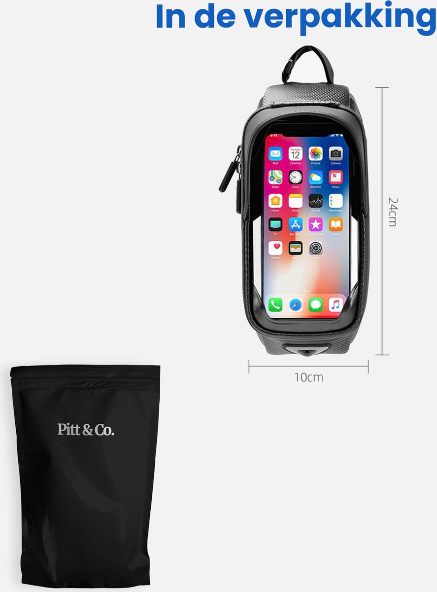 Frametas Fiets Waterdicht – Telefoonhouder fiets – Zwart