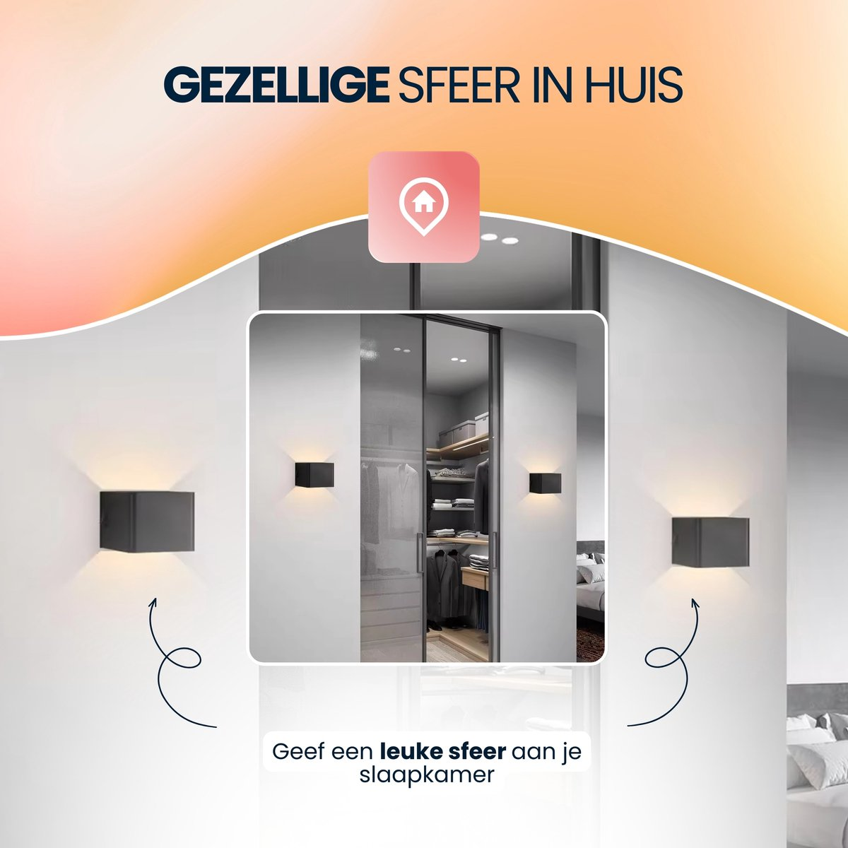 Wandlamp Binnen Led Oplaadbaar – Draadloos 2700 K – met Bewegingssensor – Zwart