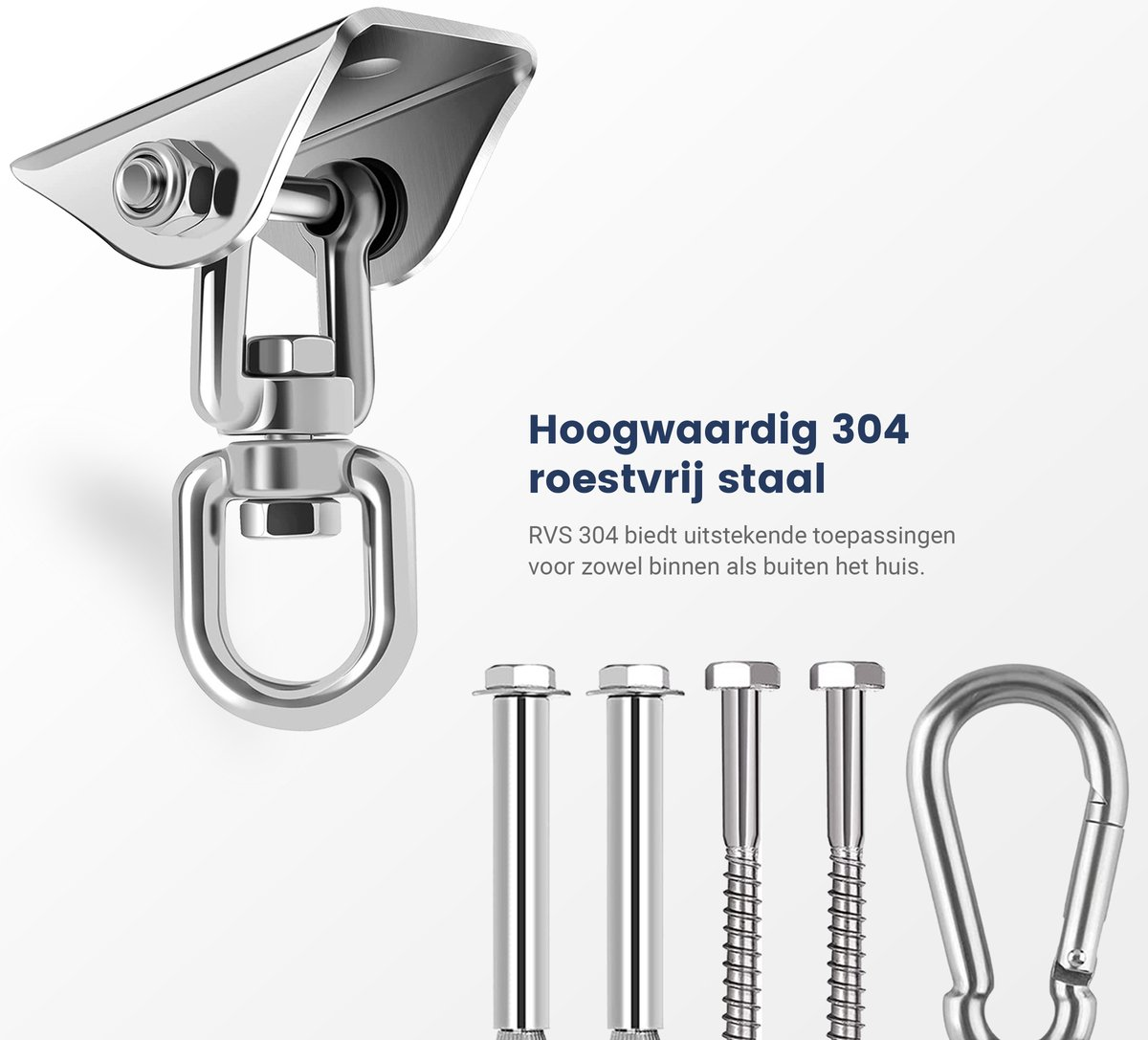 Plafondhaak Ophangsysteem - Ophanghaak - RVS - 500kg - Zilver