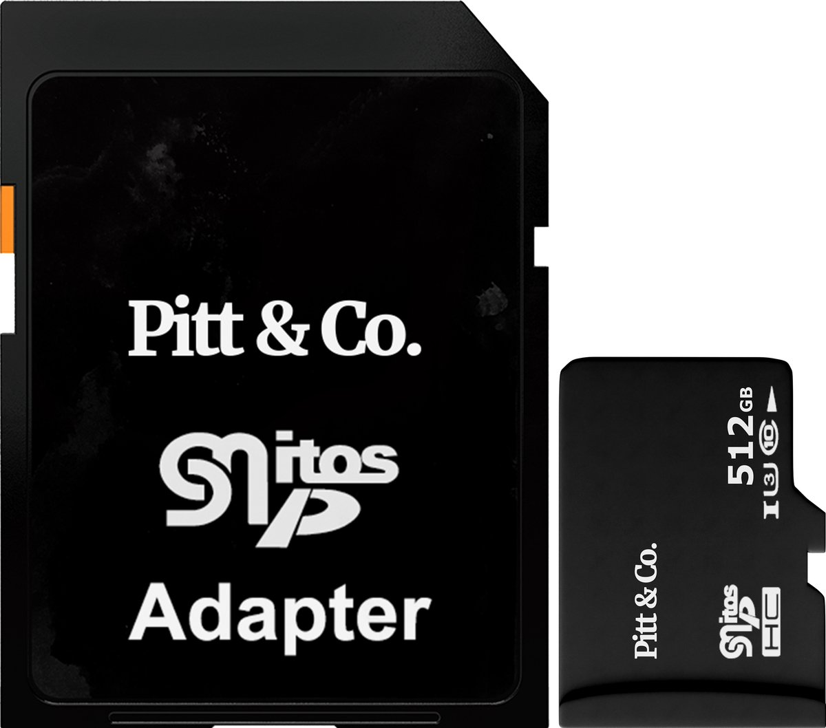 Geheugenkaart 512GB Micro - SD kaart U3 A2 Class 10 – met Adapter – Zwart