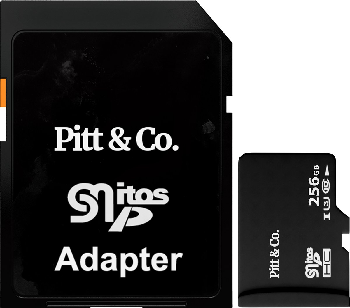 Geheugenkaart 256GB Micro - SD kaart U3 A2 Class 10 – 160MB/s Lezen, 90MB/s Schrijven – Inclusief Adapter – Zwart