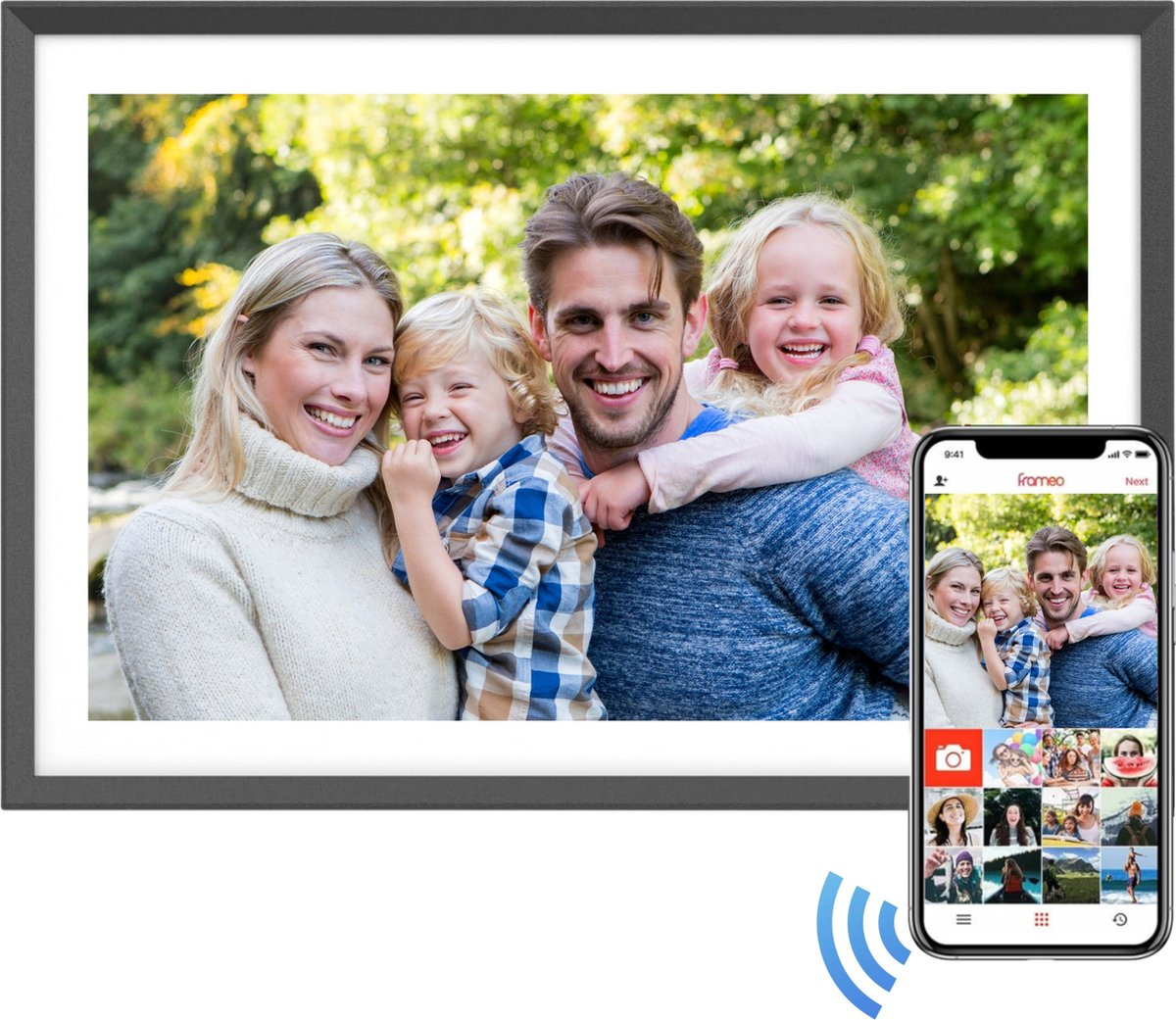 Digitale Fotolijst XL 15.6 inch Zwart - met Wifi en Frameo App