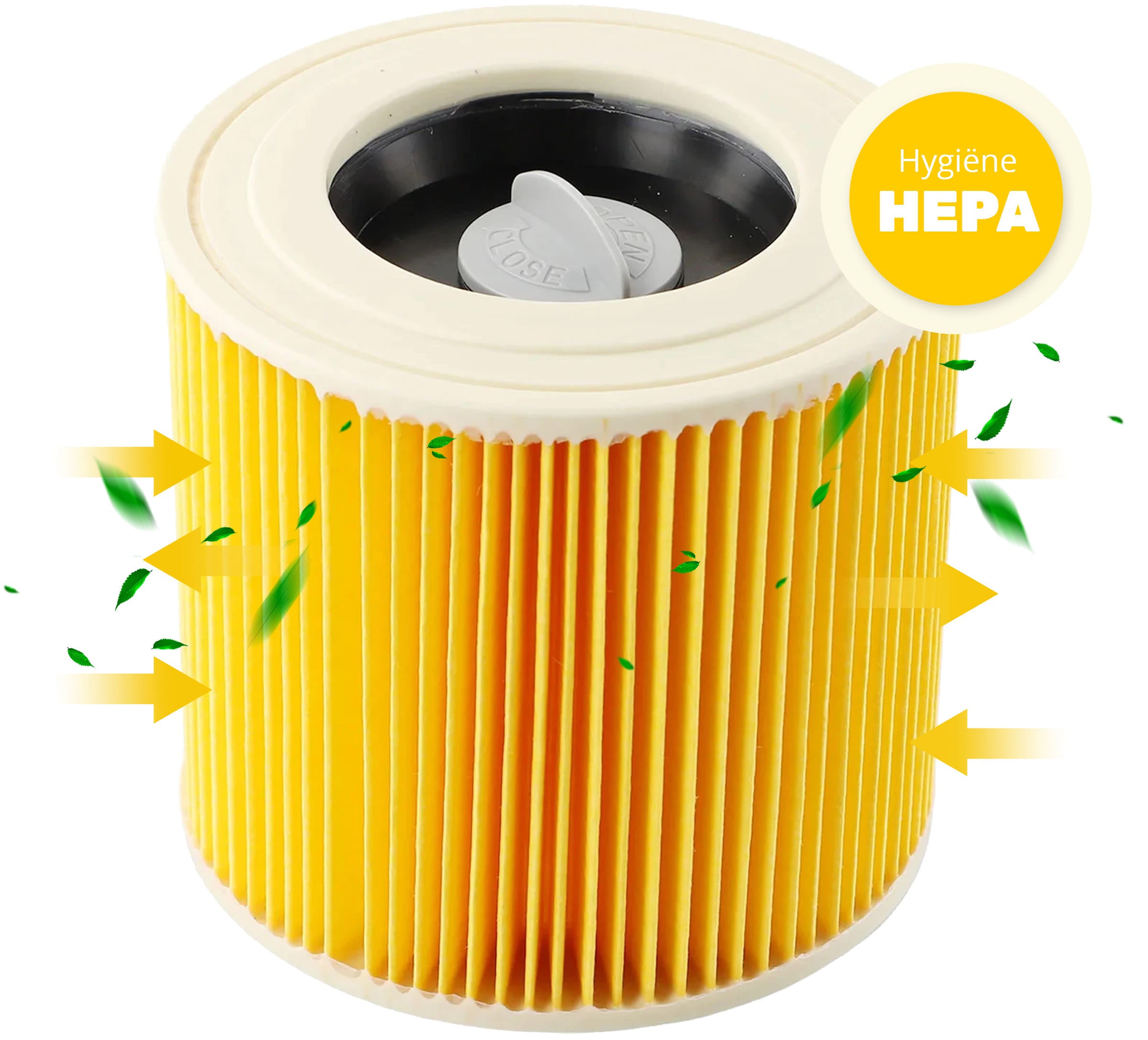 Patroonfilter geschikt voor Kärcher stofzuigers WD3, WD2 en WD1 – Cartridgefilter - Filter - Stofzuiger Filter – 1 stuk