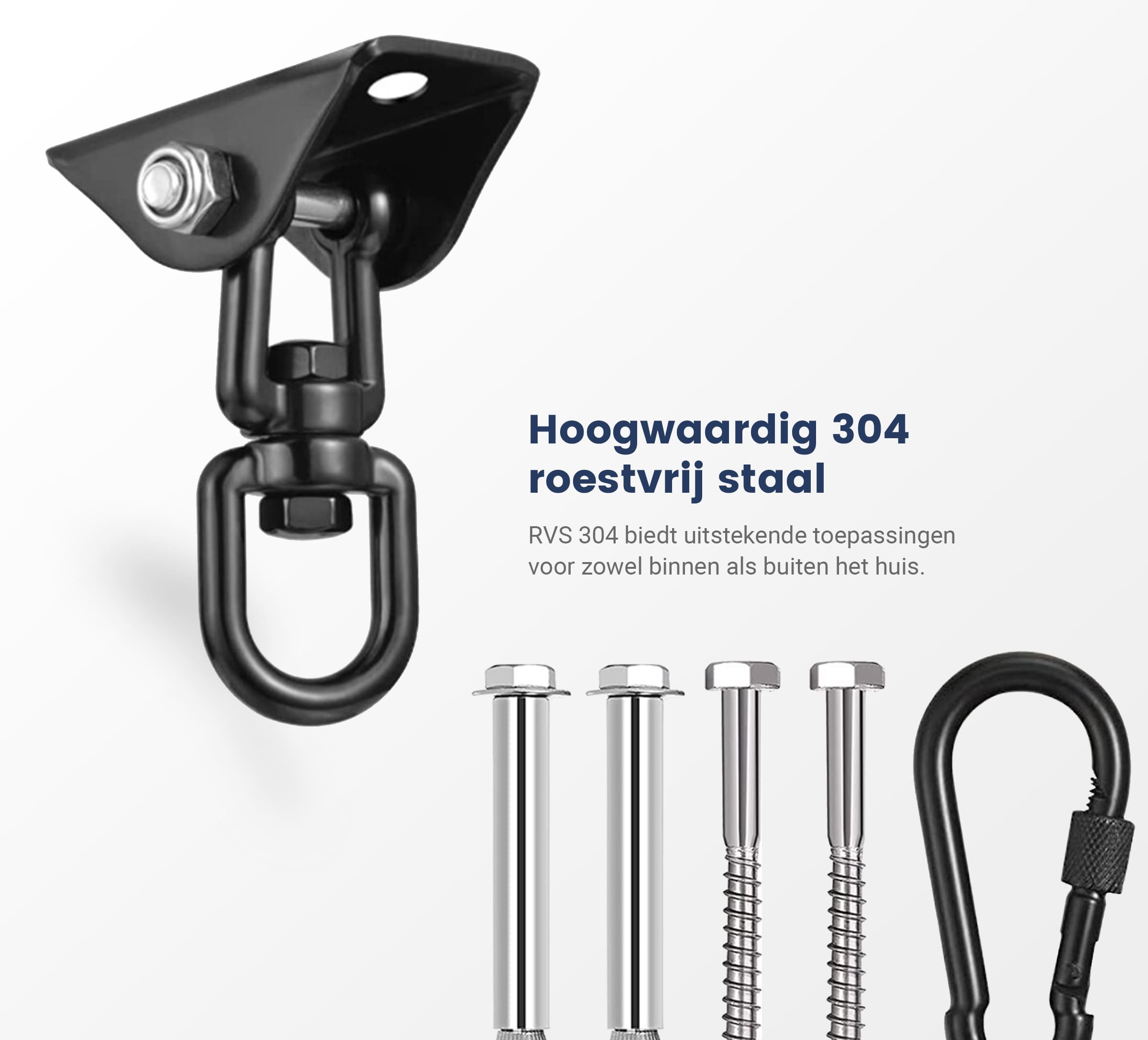 Plafondhaak Ophangsysteem - Ophanghaak - RVS - 500kg - Zwart
